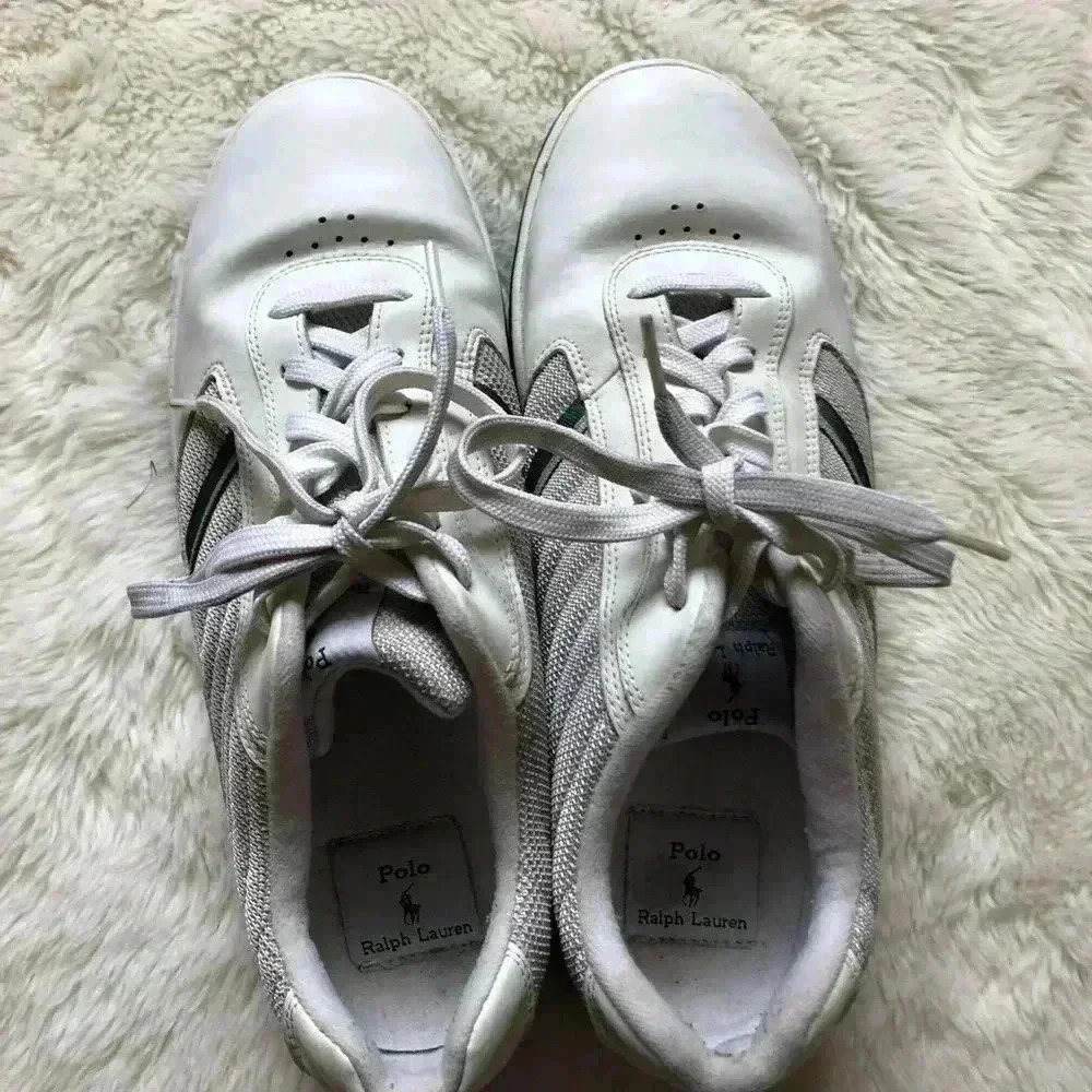 Polo By Ralph Lauren White & Green Sneakers Sz 11 - Picture 8 of 13